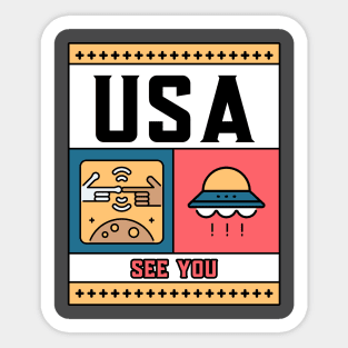 USA see you UFO Sticker